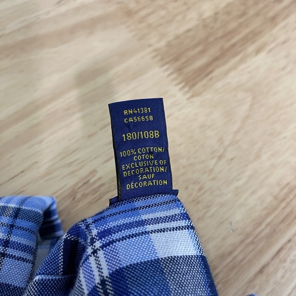 Ralph Lauren‎ Shirt Men's 2XB Big Long Sleeve Button Down Blue Plaid Pony - Picture 11 of 14